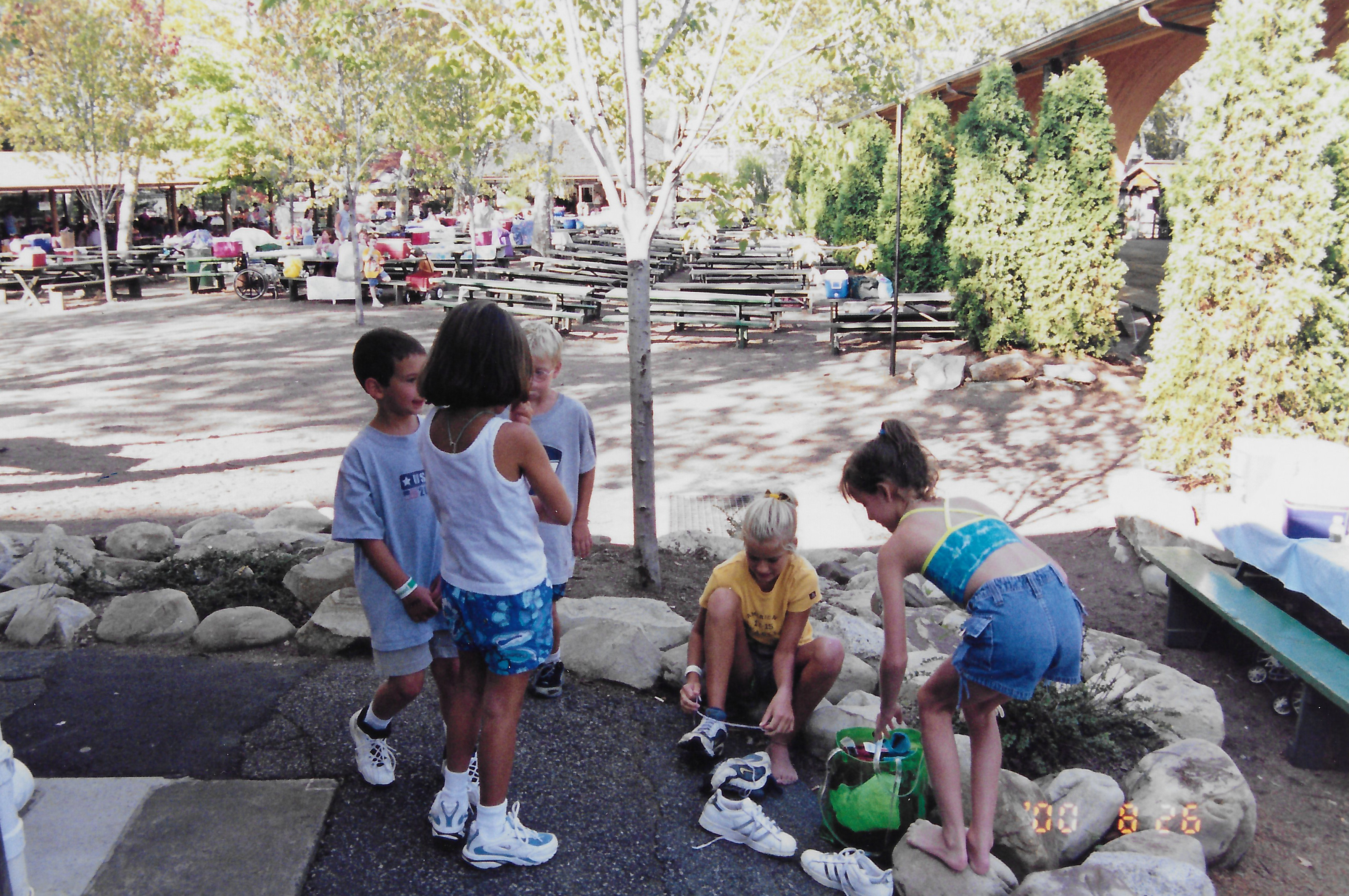 My sister, Elizabeth, and I (left) at Kennywood company outing, August 2000